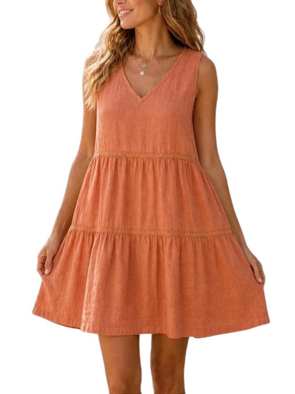 Lucky Brand Linen Crochet Dress